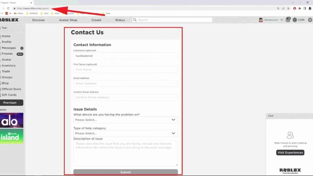 official-support-form