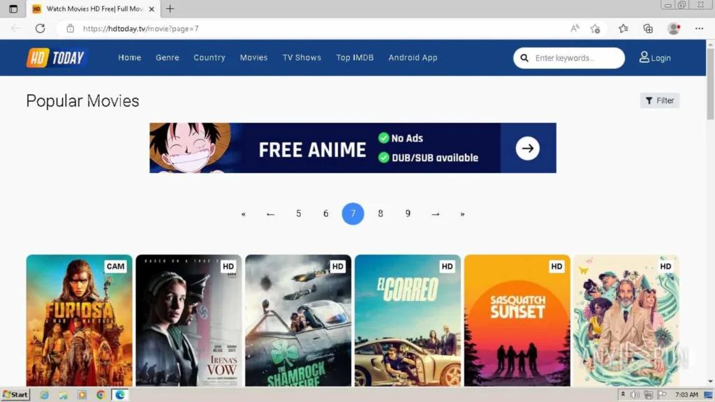 Streaming movies on HDToday