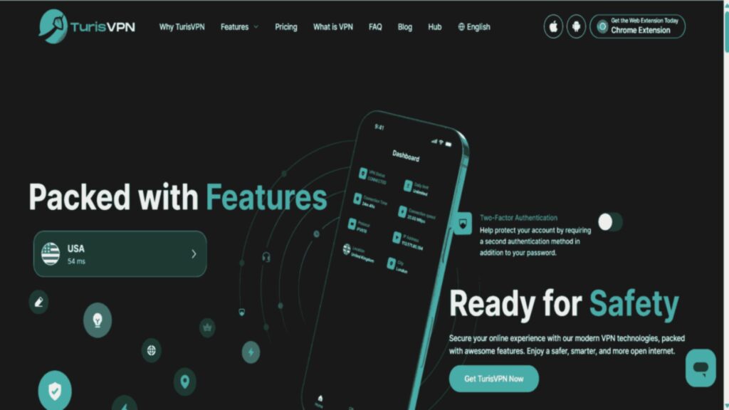 TurisVPN masks your real IP address