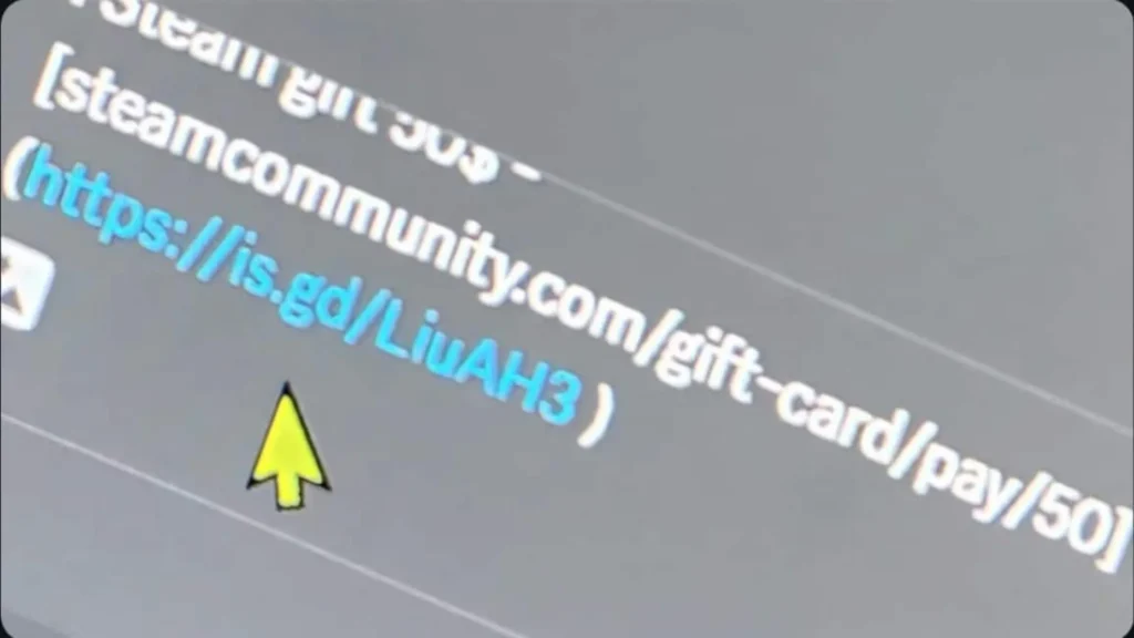 Phishing Steam cards links
